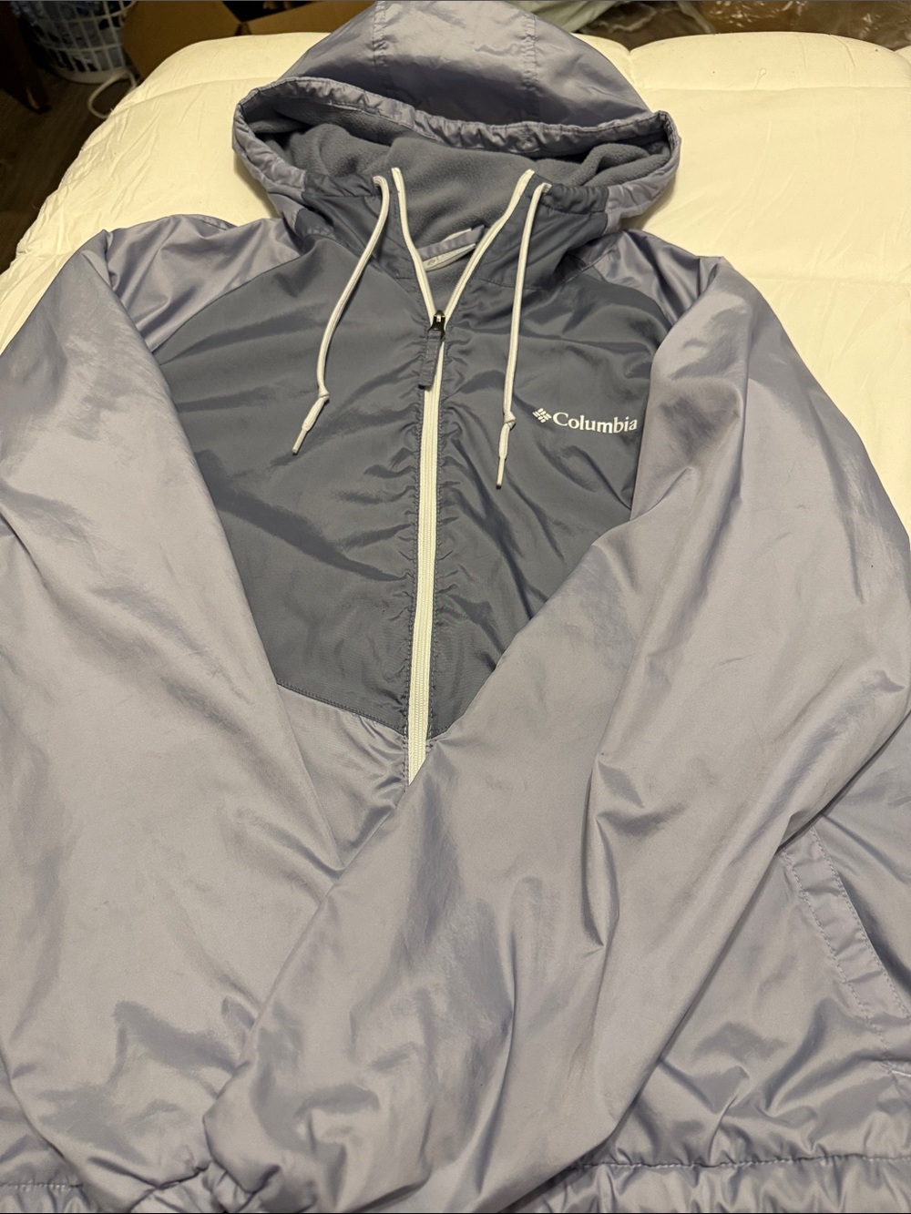 Columbia womens Hooded Windbreaker - Lavender and Gray